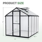 Aoodor 6ft x8ft  Aluminum Frame Polycarbonate Walk-in Greenhouse Patio Sunroom