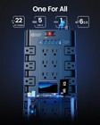 Power Strip   Surge Protector With 22 Ac Outlets And 6 Usb Charging Ports  1875w