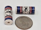25 Pcs Tribal Peruvian Painted Ceramic Craft Jewelry Cylinder Tube Beads Vintage