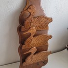Vintage Carved Wooden Duck Hanging Wall Organizer Letter   Key Holder 19x8 