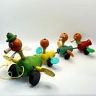 Vintage 1950 s Fisher Price   776 Ducklings Duck Family Wood Pull Toy