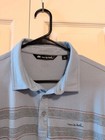 Travis Mathew Men s Light Blue Striped Performance Polo Shirt
