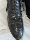 Boots Victorian Edwardian Antique Womans Black Leather High Top Lace Up Shoes
