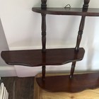 Vintage Mid Century French Country Spindle Shelf 3 Tier 4 Shelf Wall Mount Wood