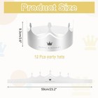 12 Pcs Paper Crowns Silver Foil Crown With Pattern For Birthday arc Hollow Style