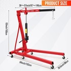 Folding Hydraulic Engine Hoist 2ton 4400lbs Shop Crane Lift Truck Cherry Picker