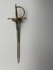 Spanish Decorative Mini Sword   Scabbard 8in Ornate Engraved Metal Broken