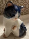 Vtg Otagiri Japan Ceramic Kitty Cat Kitten Figurine Blue white Small