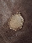 Octagonal Hinged Gold Tone Floral Filigree Powder Compact W  Mirror   Puff