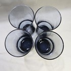 Set Of 4 Vtg Mid Century Libbey Apollo 6  Dusky Blue Glass Tumblers 16 Oz Read