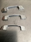 Lot Of 3 Vintage Chrome Drawer Cabinet Pulls Handles Retro  Art Deco 4 5   