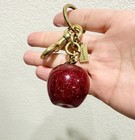 Coach Red Apple Bag Charm Keychain Resin Metal Brass Purse Decoration