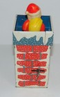 Vintage 1950s Tin Litho Wind Up Santa In Chimney Toy Made In Japan