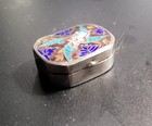 Vintage Sterling Silver 925 Oval Trinket Pill Box