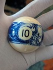 Joe Camel Marbled Pool Ball Swirl   10 Blue Pool Billiard Ball  nos  Scarce