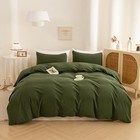  3 Pieces Duvet Cover King 100  King  104 x90   Avocado Green  no Comforter 