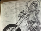 Easy Riders 1  Vintage 1970 s Motorcycle Chopper Black   White Poster -nice 