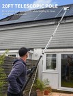 Solar Panel Cleaning Brush And Pole  20ft Electric Cleaning Roller Brush With Te