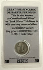 One 90  Silver Mercury Dime     In Laminated  Card - Perfect Barter   Stacking