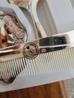 Vintage Vanity Set Silver Plate Hand Mirror Brush Comb 3 Piece Ornate Floral Set