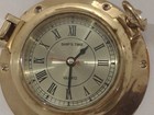 Quartz Ship s Time Clock  Brass  Porthole Style  Tested Works  Aa Battery