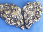 Art Nouveau Antique Silver Plate 2 Piece Belt Buckle Ladies Buckle W Flowers