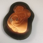 Vintage Mid Century Religious Wall Plaque Decor Copper   Wood 8 x6    Nativity