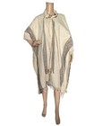 Vintage Mexican Wool Scarf Tie Serape Blanket Tribal Poncho Cape
