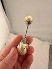 Lot Of 2 Antique Victorian Edwardian Faux Pearl Hatpins - Teardrop   Round