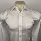 Vintage Hillcrest Dress Shirt Mens White Striped 70s Disco Usa Made 15 5 34 35