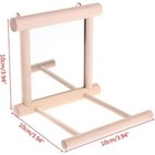 Birds Toy Cage Swing Chewing Wooden Mirror For Parrot Parakeet Conure Cockatiel