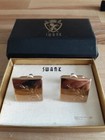 Vintage Swank Leaf Etched Gold Tone Cuff Links Nib 