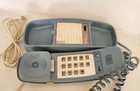 Vintage At t Trimline 210 Touch Tone Push Button Corded Phone Light Blue Working