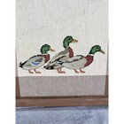Framed Cross Stitch Art Three Mallard Ducks Rustic Wood Wall Decor 13 