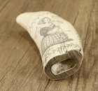 Sperm Whale Tooth Scrimshaw Replica -  dearest Rose    Ship Romulus