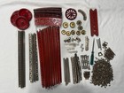 Vintage Erector Set Parts Lot W  Wooden Box     Pre-war   Early Post-war Pieces