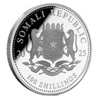  1  2025 Somalia Elephant  1 Troy Oz  9999 Fine Silver 100 Shillings Bu  Capsule