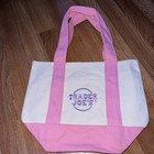 Trader Joe   s Mini Pastel Spring Canvas Tote Bag Pink Nwt