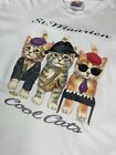 Vintage Cool Cats T Shirt Sz L Jazz Tourist Tee Art Tee Novelty Funny 90s Y2k
