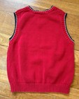 Vintage Boys Red Cable-knit Sweater Vest 4t V-neck Ramie Cotton