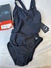 Speedo Swim Suit Bathing Team Black 6 32 Competition Dive 