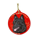 Belgian Shepherd Dog  Custom Painted Christmas Ornament Decoration