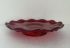 Rare Vintage Viking Glass Yesteryear Pattern Ruby Red Footed Cake Plate 11 3 4 