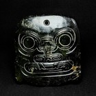3 2 Inch Chinese Hongshan Culture Black Magnet Jade Carving Beast Face Pendant