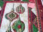 Sale   New   Beautiful Christmas Ornaments Wall Quilt  Machine Quilted  Mint 