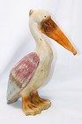 2 Vintage Carefully Crafted Hand Painted And Carved Shores  Shore Bird   Pelican