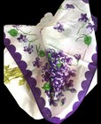 Vintage Ladies Hanky Handkerchief Lot Of 7 Floral Linen Scalloped Edge Cottage