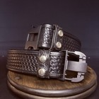 Bianchi 7950 Duty Belt Waist Size 28   -32  Accumold Basketweave W  2 Belt Keepers