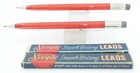 2 Skilcraft Transparent Red 1 1mm Spiral Pencils   2 Packs Of Scripto Lead -mint