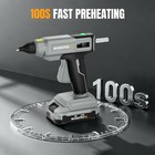 Workprox 20v Rechargeable Cordless Hot Glue Gun Full-size With 20pcs Glue Sticks